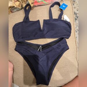 Cupshe Navy Bikini Set